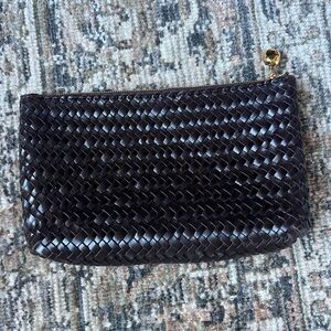 Woven madewell leather clutch